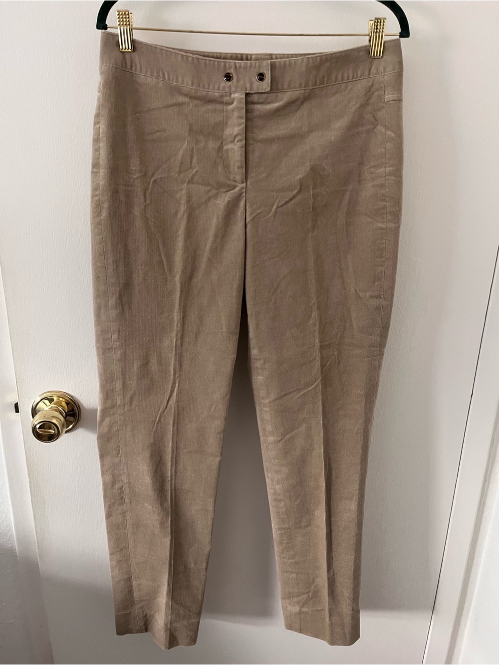 J.Mclaughlin Beige Corduroy Pants Double Pearl Snap Closure Size 10
